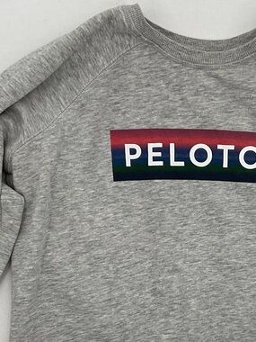 Peloton Official Grey Crewneck Sweatshirt Red-to-Green Gradient Logo Size Small
